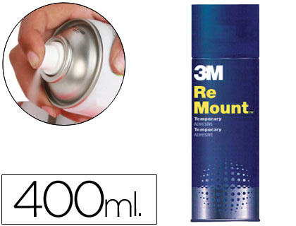 Pegamento adhesivo en spray Scotch Re Mount 400ml. Reposicionable